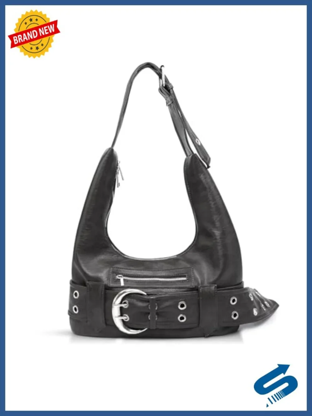 Vintage PU Leather Hobo Shoulder Bag with Adjustable Strap Tote